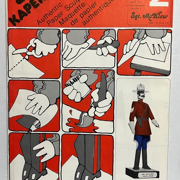 Other - Sgt. McKlew Kaperkit Fusilier Authentic Paper Sculpture 13" Kit Canada 1980 RARE